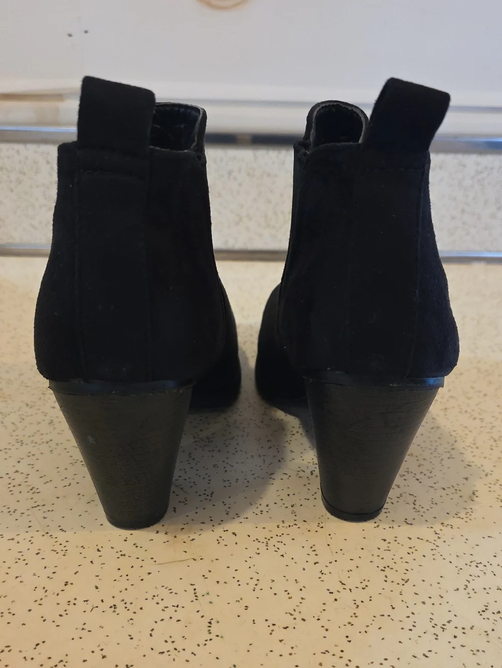 Pierre Dumas Women's Black Faux Suede‎ Ankle Bootie 3.25